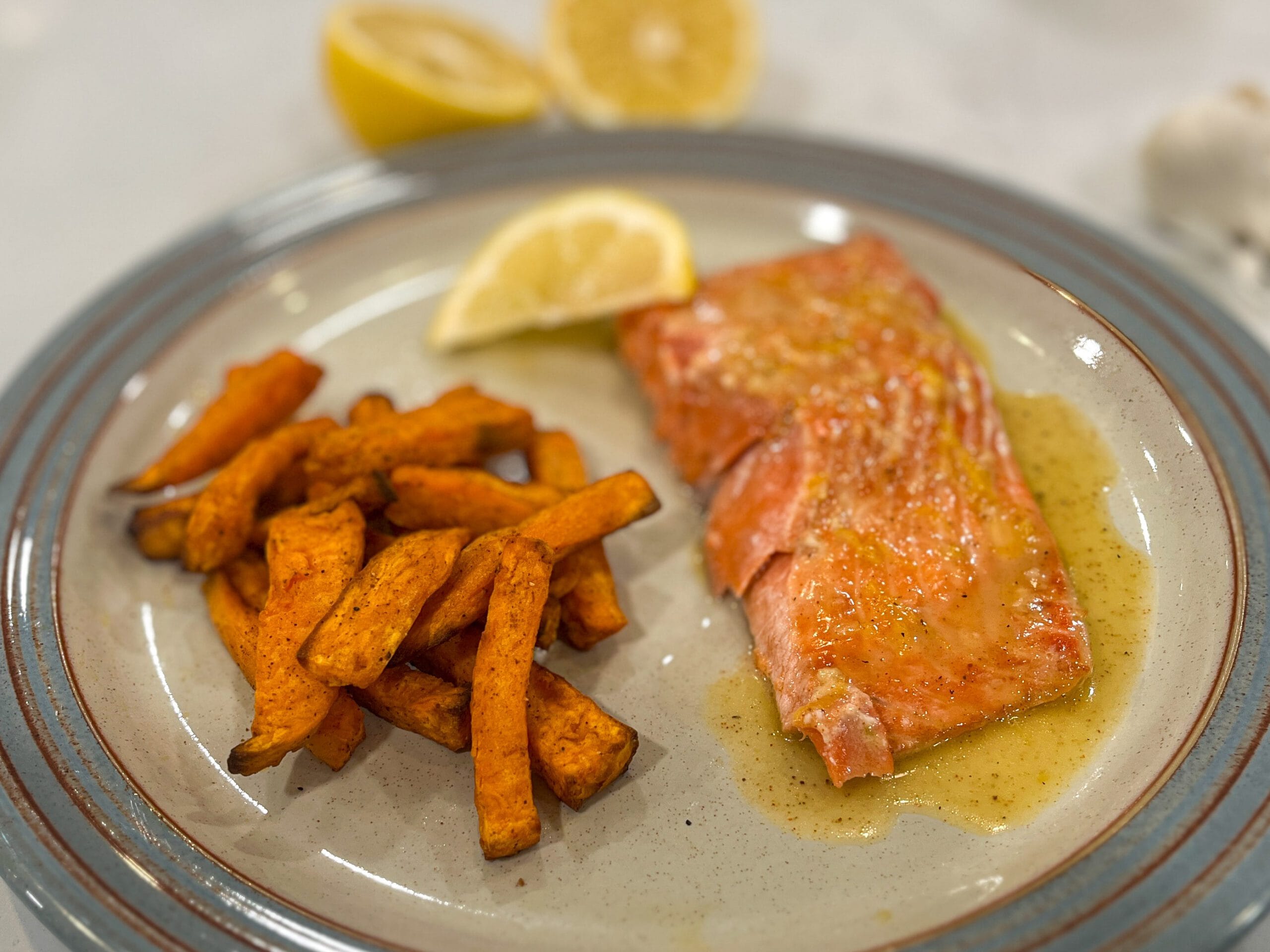 Hot Honey Lemon Glazed Salmon