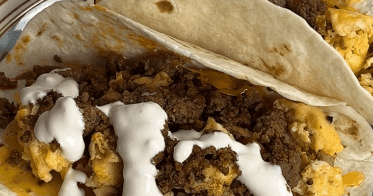 🌮 High-Protein Freezer Breakfast Tacos (Turkey + Beef Chorizo)