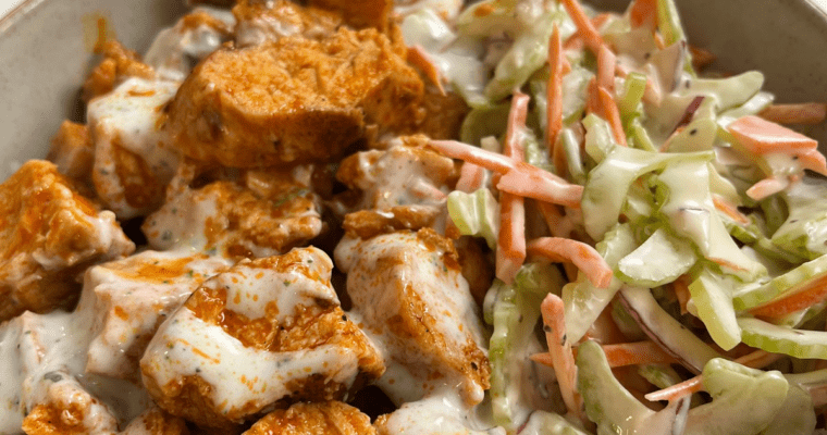 Buffalo Chicken Rice Bowl (Healthy, High-Protein Meal Prep)