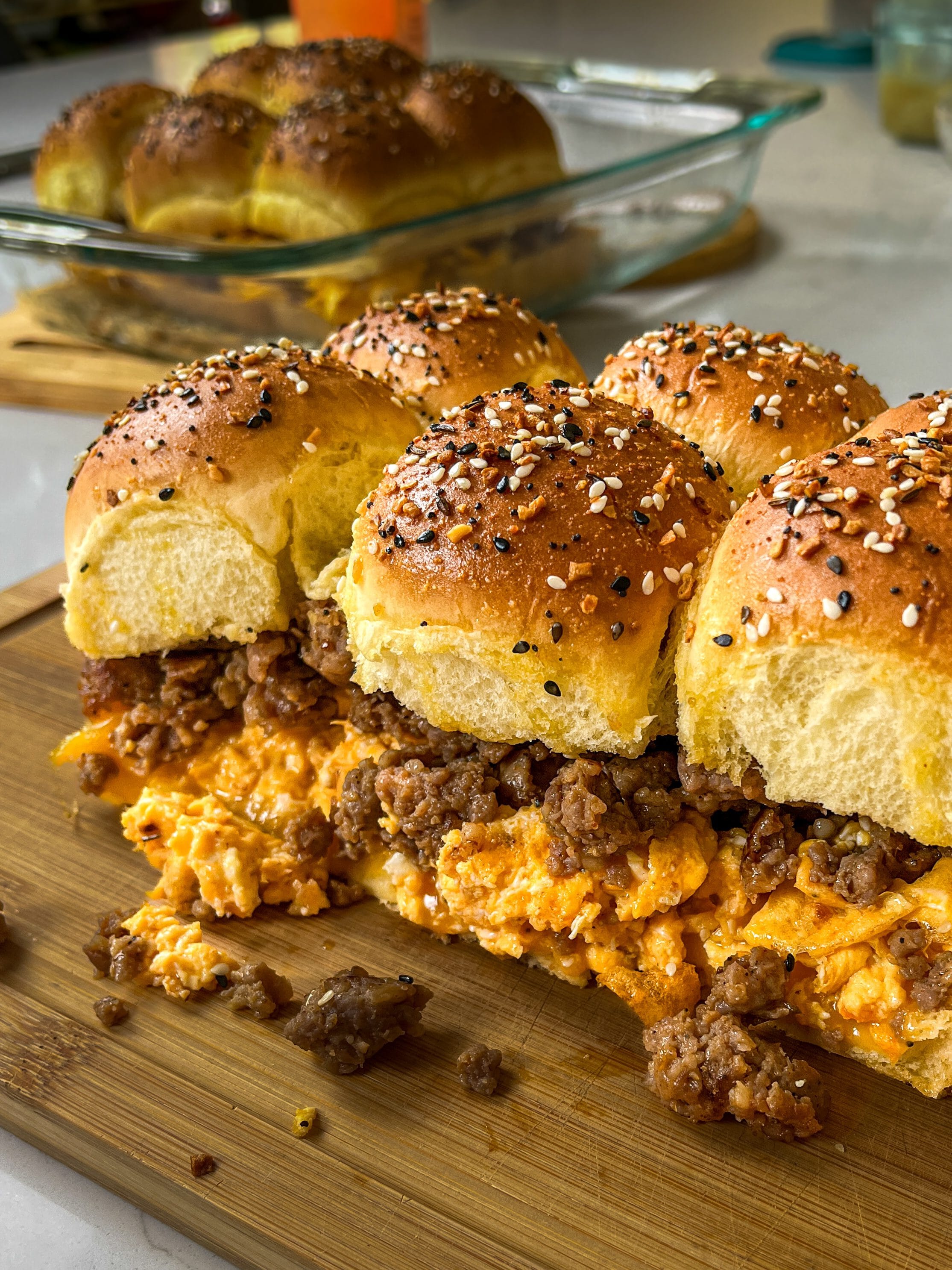 HOT HONEY SAUSAGE BREAKFAST SLIDERS (FREEZER-FRIENDLY + HIGH PROTEIN)
